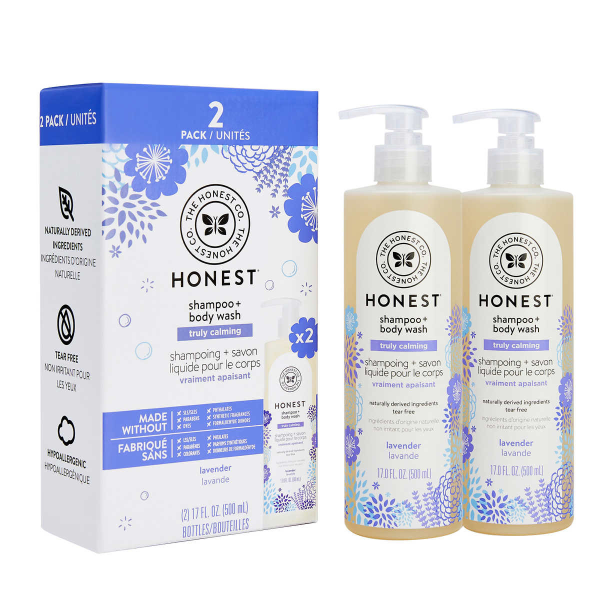 The Honest Company Truly Shampoo Body Wash + Conditioner Bundle, Lavender Fl Oz (