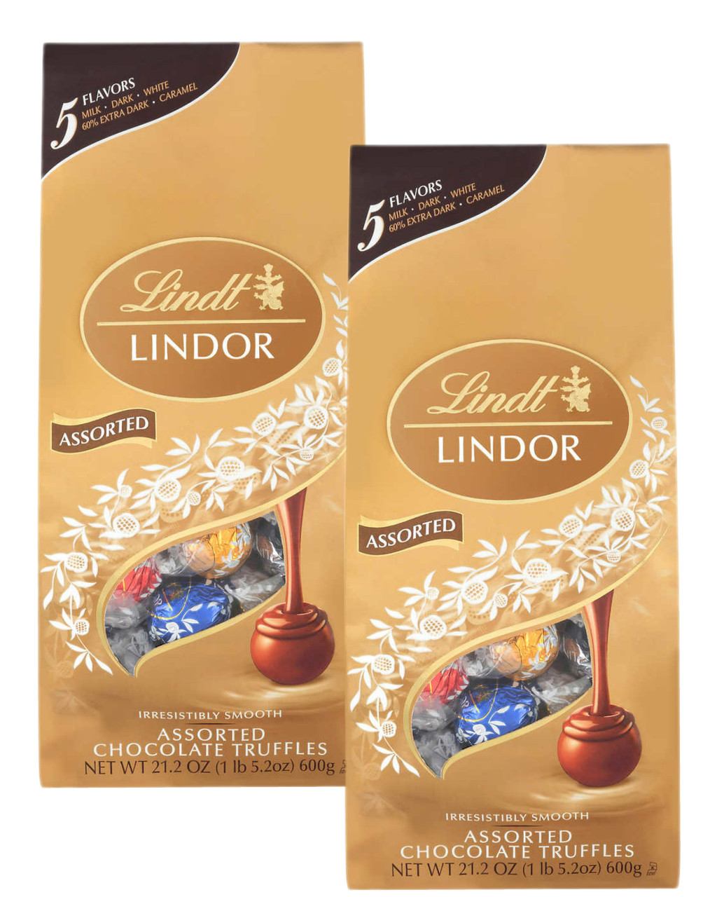 LINDORES　2本セット Lindt Lindor Assorted Chocolate Truffles, 21.2 oz (Pack of 2