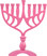 Geometric Aluminum Menorah, Pink, 7.5 x 6.5 Inches, Traditional Design, Fits Standard Hanukkah Candles, Holiday Decor