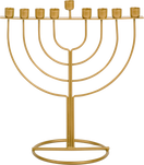 Hanukkah Wire Menorah, Gold Wireframe Design, Fits Standard Chanukah Candles