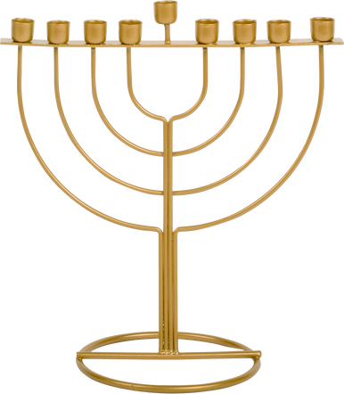 Hanukkah Wire Menorah, Gold Wireframe Design, Fits Standard Chanukah Candles
