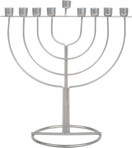 Hanukkah Wire Menorah, Silver Wireframe Design, Fits Standard Chanukah Candles