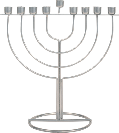 Hanukkah Wire Menorah, Silver Wireframe Design, Fits Standard Chanukah Candles