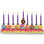 Ner Mitzvah Hand Painted Resin Donut Menorah for Chanukah, Multicolored Kids Hanukkah Menorah, Fits Standard Candles