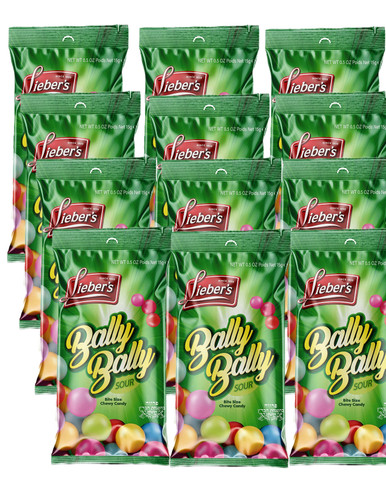 Lieber's Bally Bally Bite-Sized Sour Chewy Candy, 12 Count