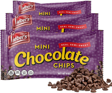 Lieber's Semi-Sweet Mini Chocolate Chips, 9 oz (Pack of 3)
