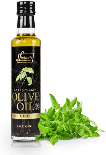 Lieber's Basil Infused Extra Virgin Olive Oil, 8.45 Fl oz.