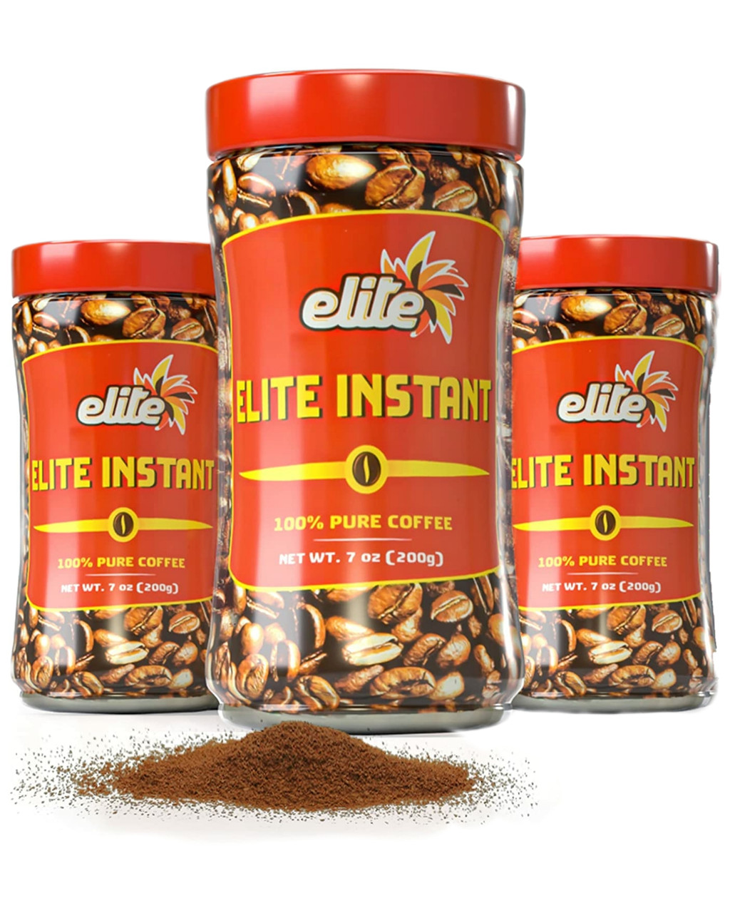 Elite Coffee, 100%, Instant - 7 oz