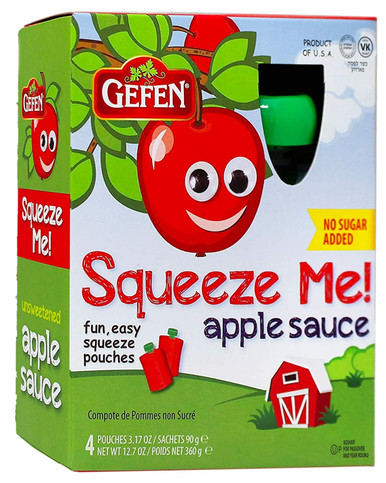 Gefen Apple Sauce Pouches, 3.17 oz (4 Count)