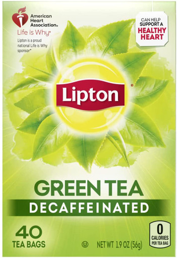 Lipton Decaffeinated Green Tea Bags, 40 Count