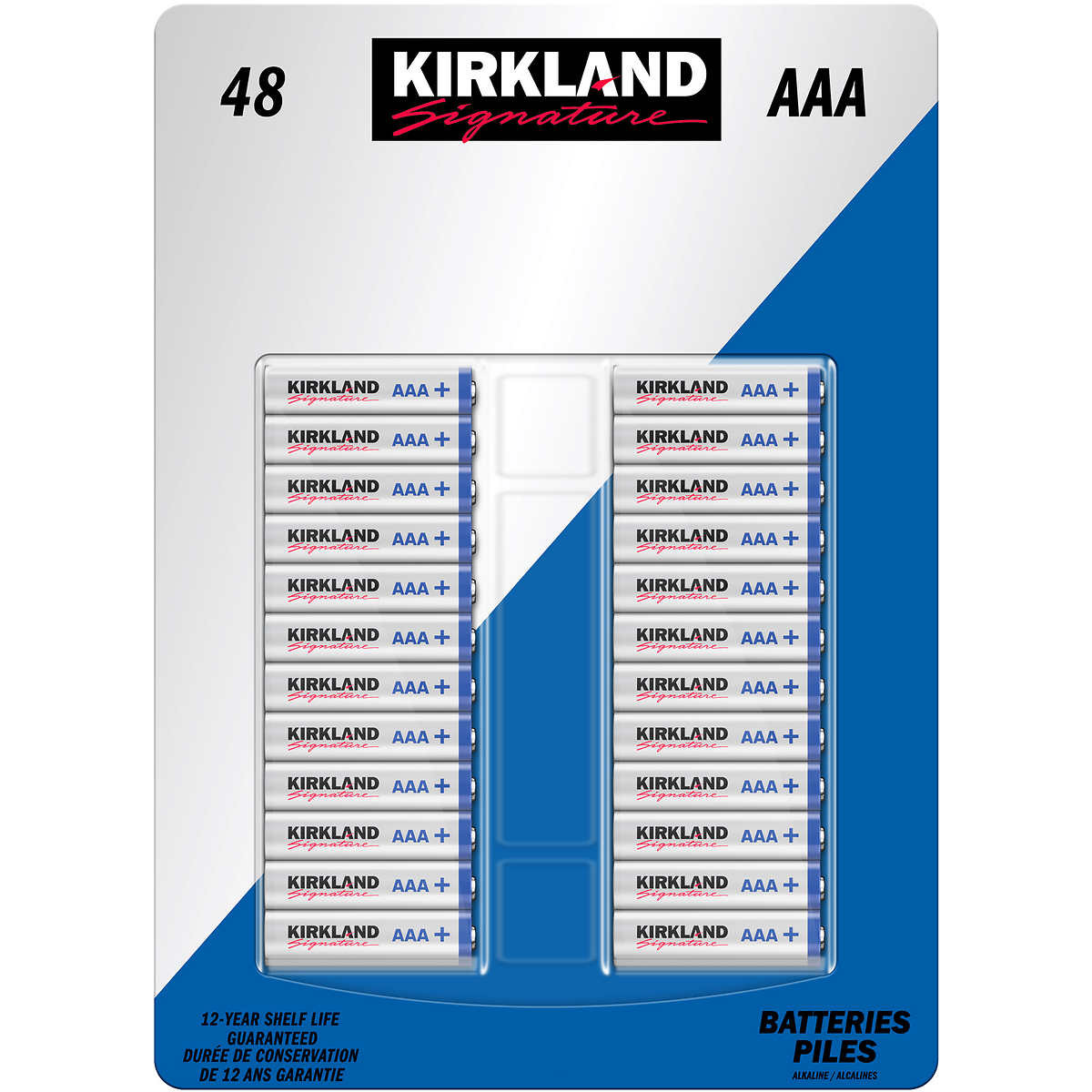 Kirkland Signature AAA Alkaline Batteries, 48 Count Whole And Natural
