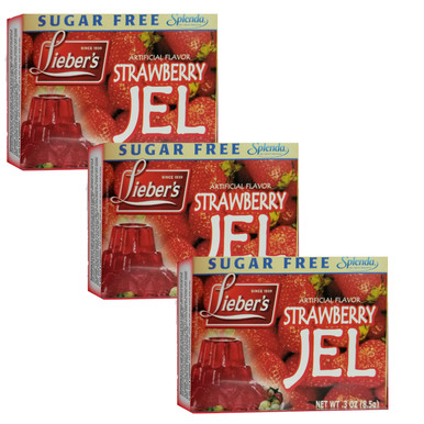 Lieber's Sugar Free Strawberry Jello, 3 Count