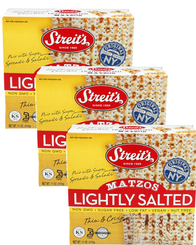 Streit's Lightly Salted Matzos, 11 Ounce (Pack of 3)