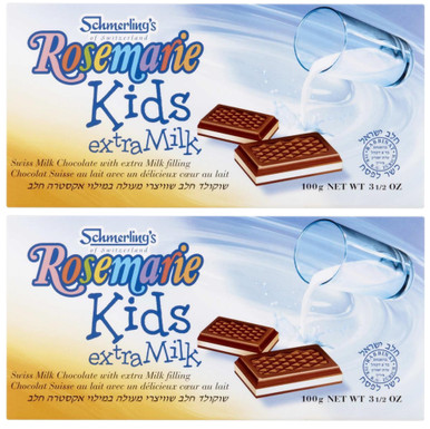 Schmerling's Rosemarie Kids Extra Milk Swiss Chocolate Bar, Milk Filling, 3.5 oz (Pack of 2)