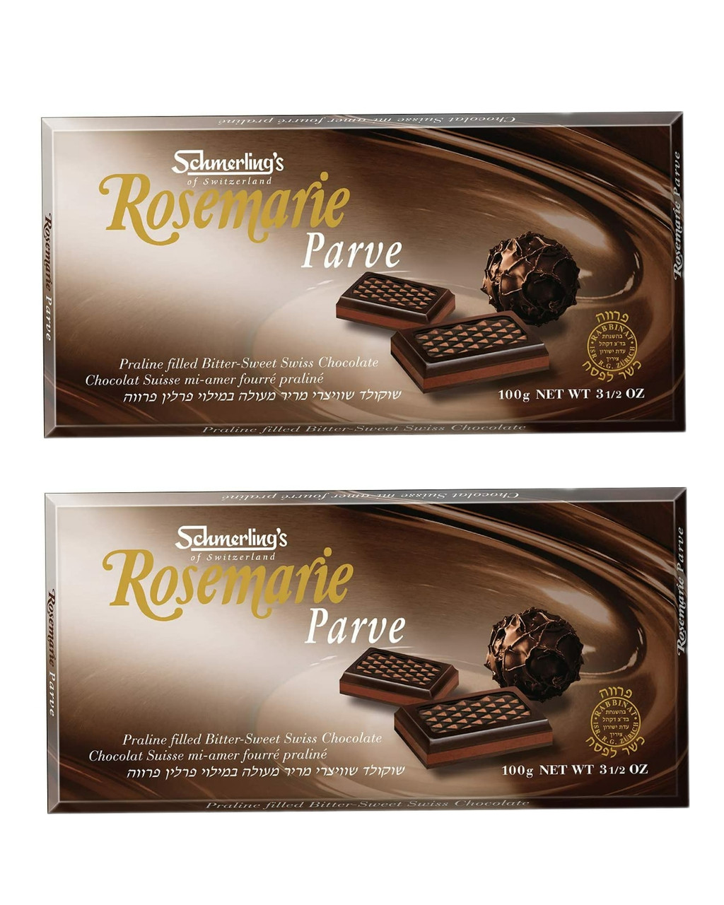 Schmerling's Rosemarie Parve Swiss Chocolate Bar, 3.5 oz (Pack of