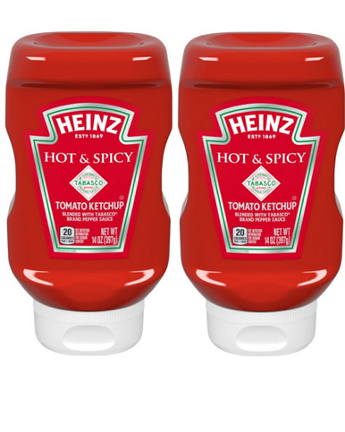 Heinz Hot & Spicy Tomato Ketchup, 14 oz (Pack of 2)