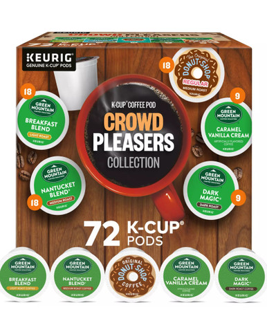 Keurig Crowd Pleasers K Cup Coffee, Variety Pack, 72 Count