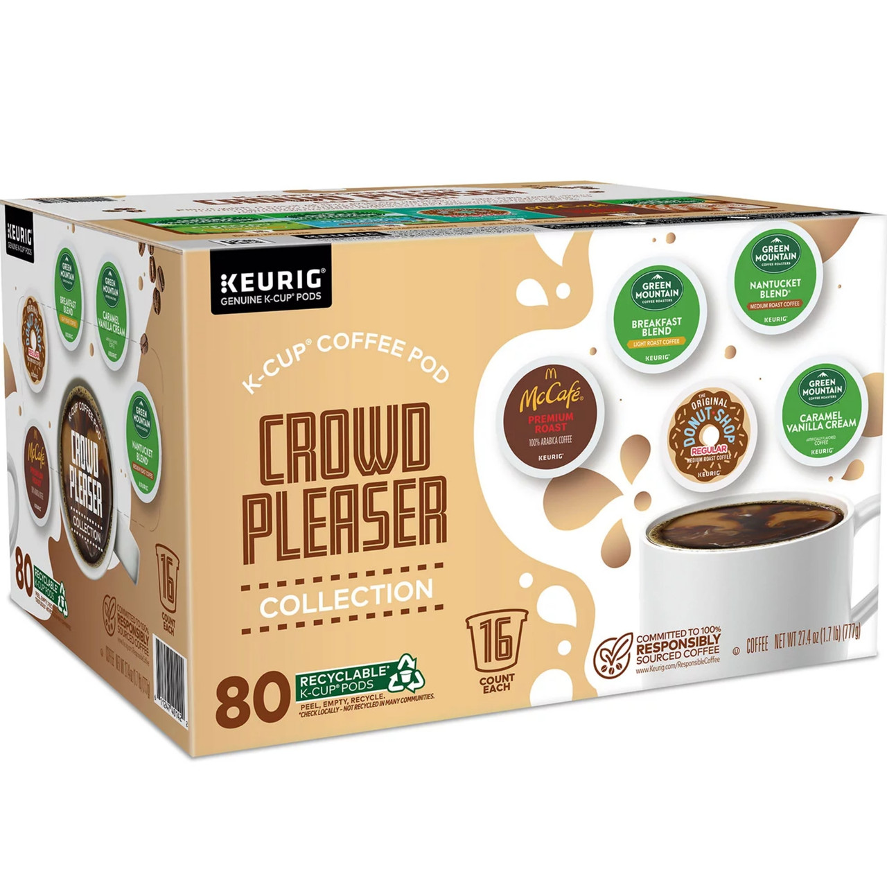Keurig Crowd Pleaser Collection, 5 Flavor Coffee K-Cup Pods