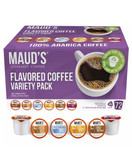 Maud's Gourmet 100% Arabica Flavored Coffee, Variety Pack, 72 Count