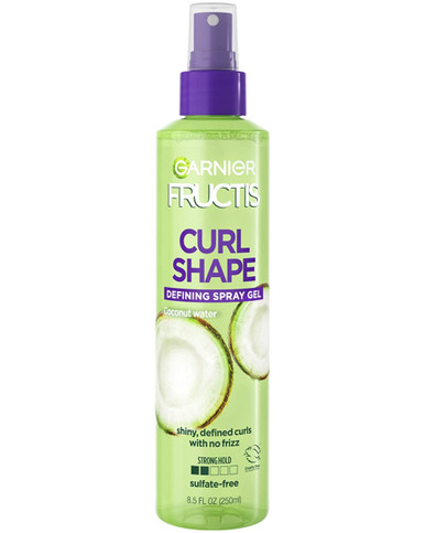 Garnier Fructis Curl Shape Defining Spray Gel with Coconut Water and Shea Butter, 8.5 fl oz, Sulfate-Free, Strong Hold, Anti-Frizz for Wavy and Curly Hair