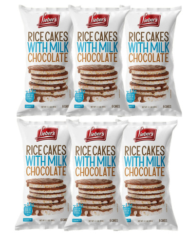 Lieber's Milk Chocolate Covered Rice Cakes, 3.1 oz (Pack of 6)