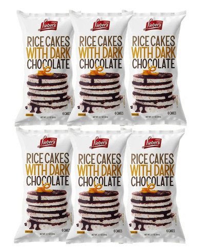 Lieber's Dark Chocolate Covered Rice Cakes, 3.1 oz (Pack of 6)