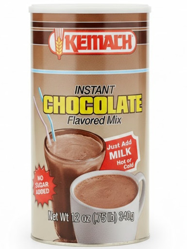 Kemach Instant Chocolate Mix, No Sugar Added, 12 oz