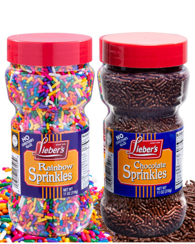 Lieber's Chocolate & Rainbow Sprinkles, 11 oz (2 Count) 