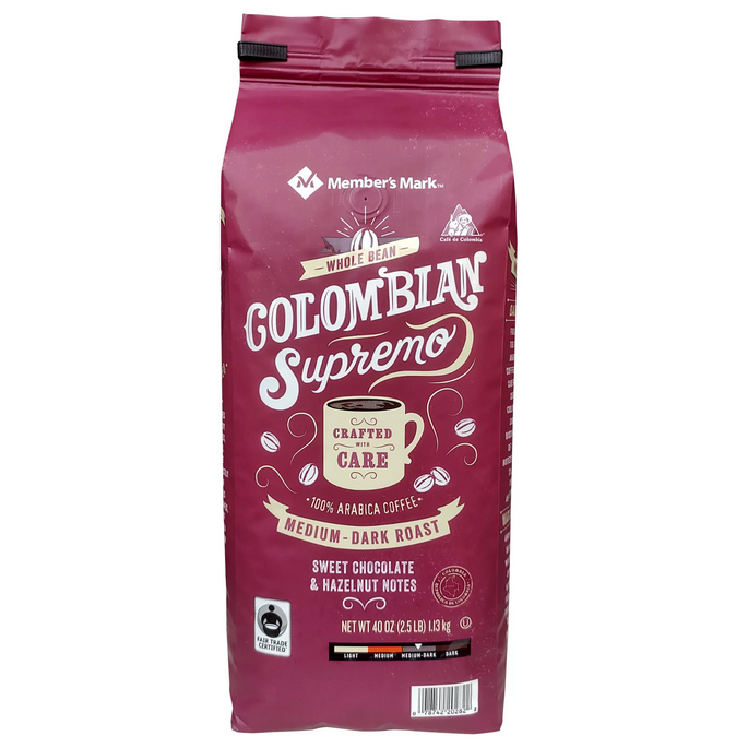 Member's Mark Colombian Supremo Whole Bean Coffee (40 oz.) Whole And