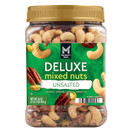 Member's Mark Unsalted Deluxe Mixed Nuts, 34 oz Jar, Premium Blend of Cashews, Almonds, Pecans, Pistachios, Hazelnuts, No Added Salt, Non-GMO, Heart Healthy