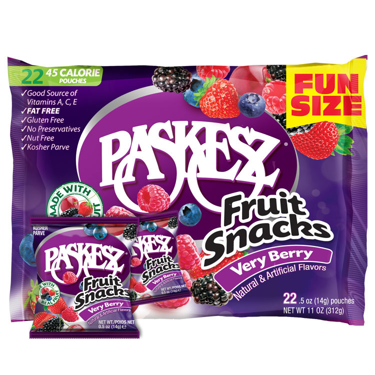 Paskesz Fruit Snacks Very Berry Family Pack, 22 Count Whole And Natural
