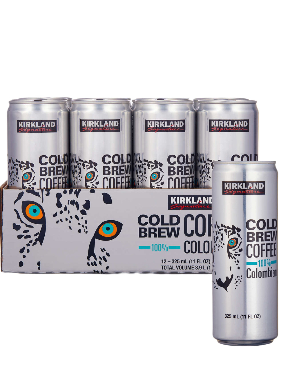 Canned Black Cold Brew Coffee, Lightly Sweetened, 12 Pack