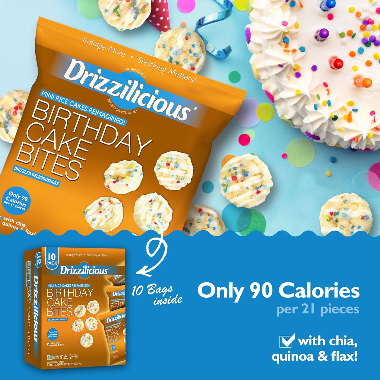 Drizzilicious Mini Rice Cakes Birthday Cake Rice Crisps