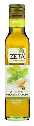 Zeta Extra Virgin Olive Oil Basil & Garlic Flavored, 8.45