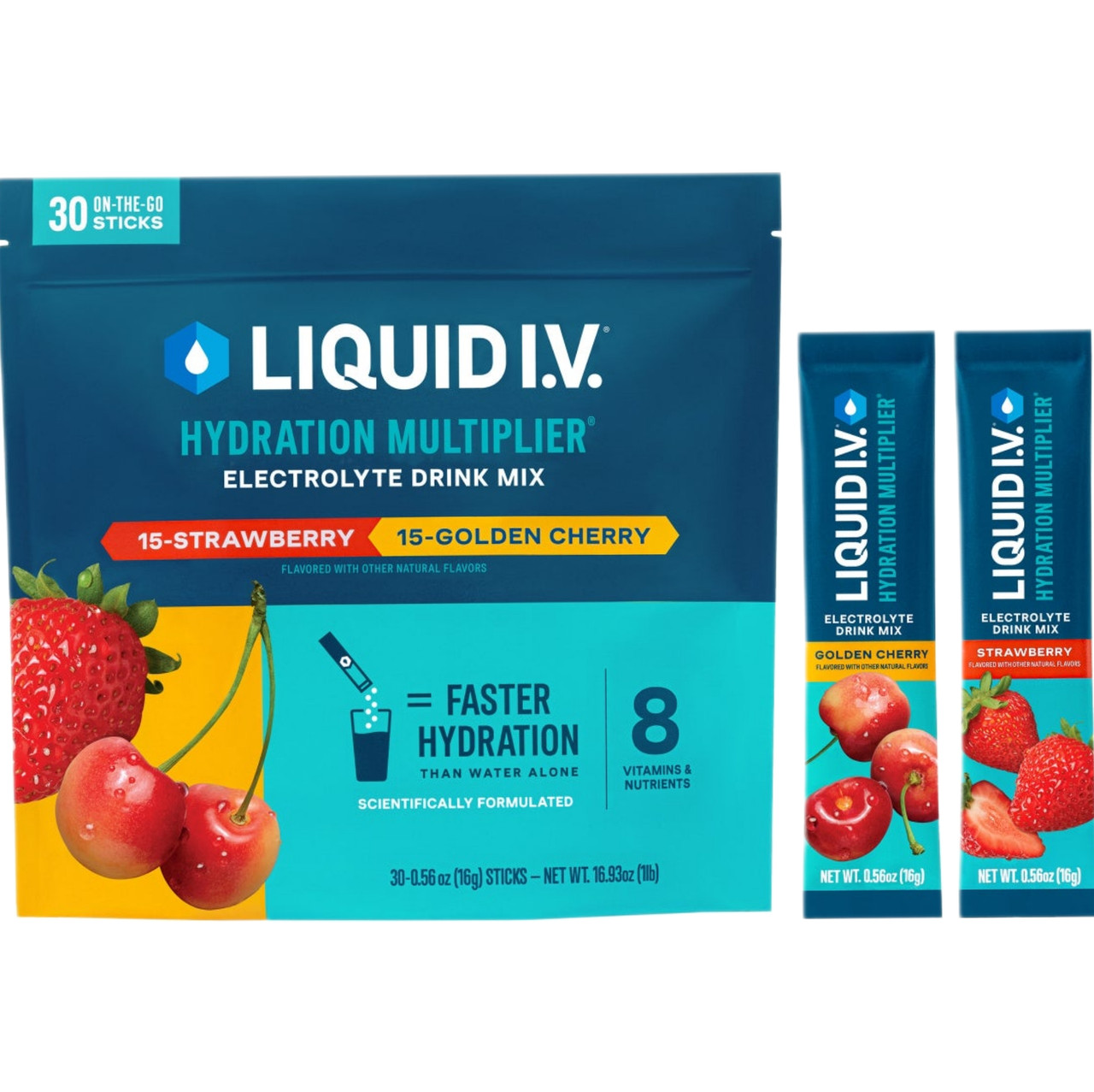 Liquid IV Strawberry And Golden Cherry Electrolytes Hydration Liquid IV Strawberry And Golden Cherry Electrolytes Hydration