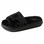 32 Degrees Plush Cushion Slide Slippers, Black