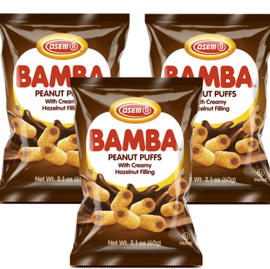 Osem Bamba Hazelnut Cream Peanut Butter Snacks Corn Puffs, 2.1 Oz (Pack ...