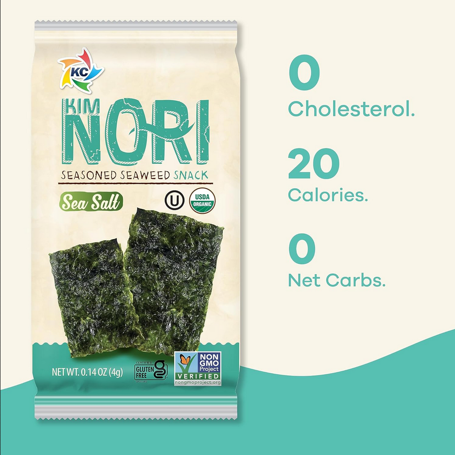 Kim Nori Organic Seasoned Seaweed Snack, 24 Pack - Whole And Natural