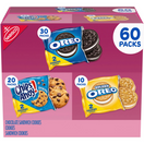 Oreo Sweet Treats Variety Pack, 60 Count with Classic Chocolate, Golden, Chips Ahoy! Cookies, Individual Snack Packs for Lunch Box, Party Favors