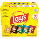 Lay's Potato Chips Variety Pack, 30 Count, 1.5 oz Individual Bags, Includes Classic, Barbecue, Sour Cream & Onion, Salt & Vinegar, Wavy Original, 45 oz Bulk Snack Box