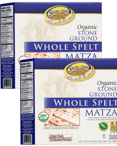 Shibolim Spelt Matza, Organic Spelt Matzo, 10.5 oz (Pack of 2)