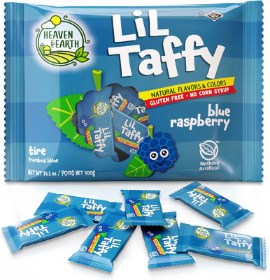 Heaven & Earth Lil Taffy, Blue Raspberry, Natural Colors & Flavors, Gluten Free, 40 Count