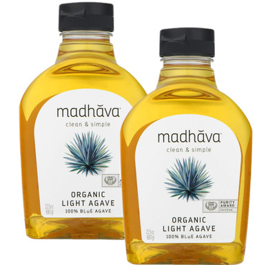Madhava Organic Light Blue Agave Nectar, Natural Sweetener, 23.5 oz (Pack of 2)