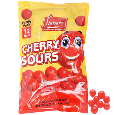 Lieber's Passover Cherry Sours, Family Pack, 12 Count