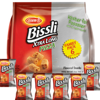 Osem Passover Bissli Pizza Flavored Snacks, Family Pack, (Gebrokts) 6 Count