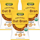 Landau Organic Oat Bran Pretzels Unsalted, 8 oz (Pack of 3)
