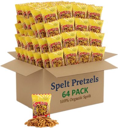 Landau Organic Spelt Salted Pretzels, Small On-The-Go, 1 oz, 64 Count