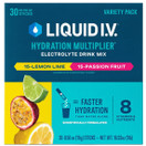 Liquid I.V. Hydration Multiplier Variety Pack, Lemon Lime and Passion Fruit Flavors, 30 Count