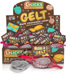 Glicks Gelt Dark Chocolate Coins, Kosher Parve, 24 Mesh Bags