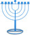 Hanukkah Wire Menorah, Blue Wireframe Design, Fits Standard Chanukah Candles